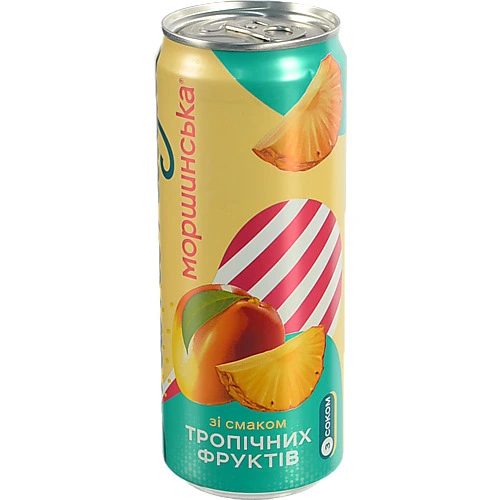 Напій Лимонада Моршинська 0.33л тропічні фрукти сл.газ з.б.