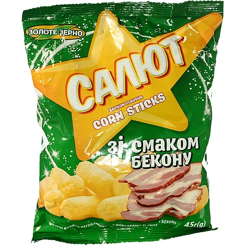 Вироби фігурні неглазуровані з добавками зі смаком бекону Салют м/у 45г