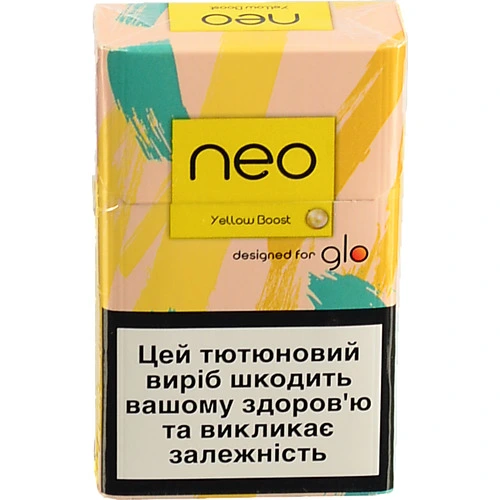 Виріб тютюновмісний для електричного нагрівання з фільтром Neo Yellow Boost 20шт