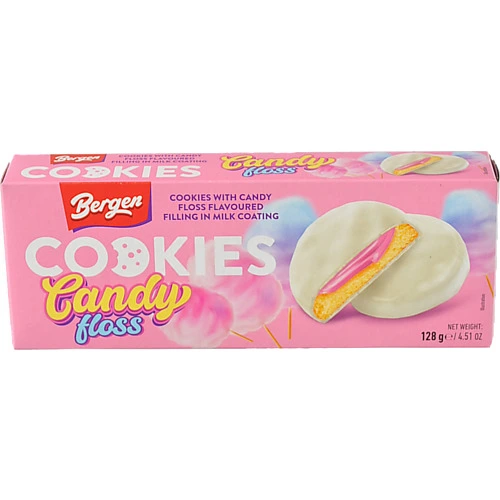 Печиво Bergen Cookies 128г смак солодкої вати