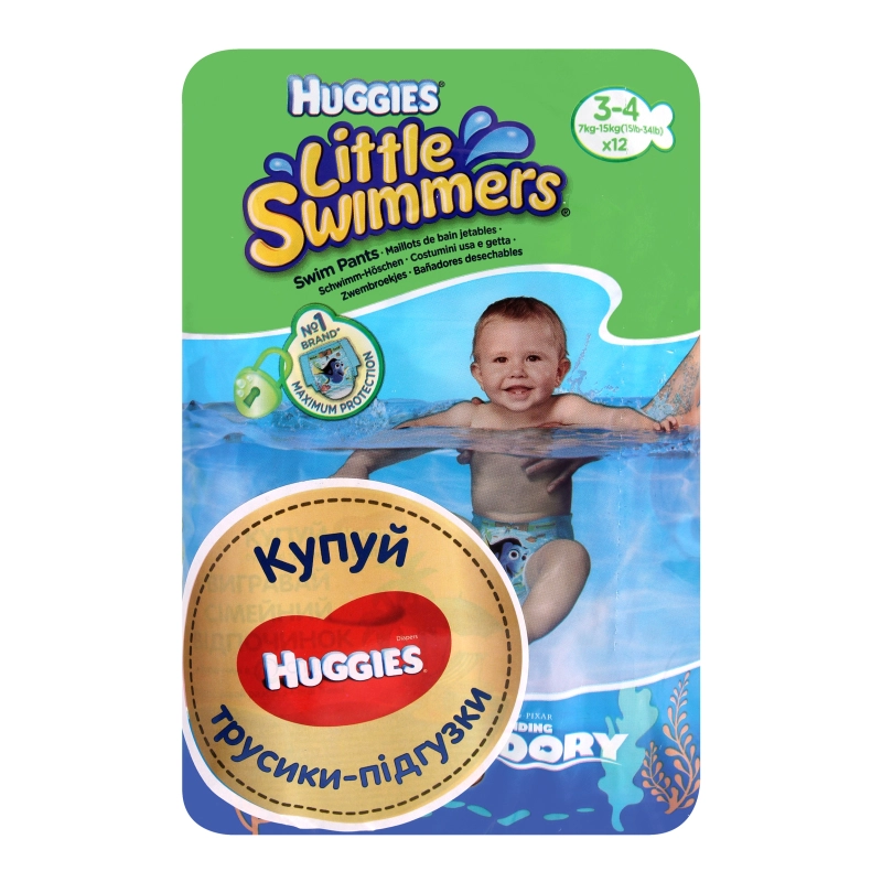 яПідгузнік Хаггіс little swimmers naz д.плавання 3-4 12шт