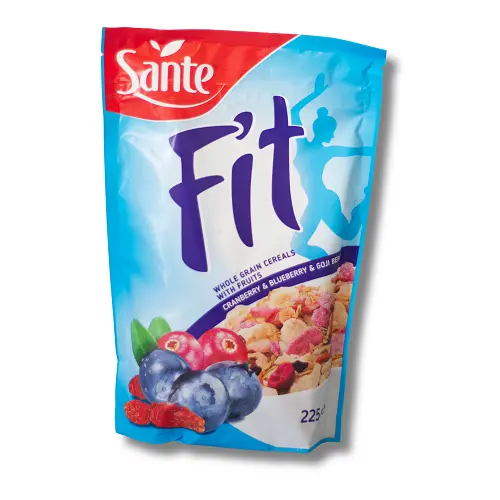 Пластівці Sante 225г Fit журавлина чорниця і ягоди годжі
