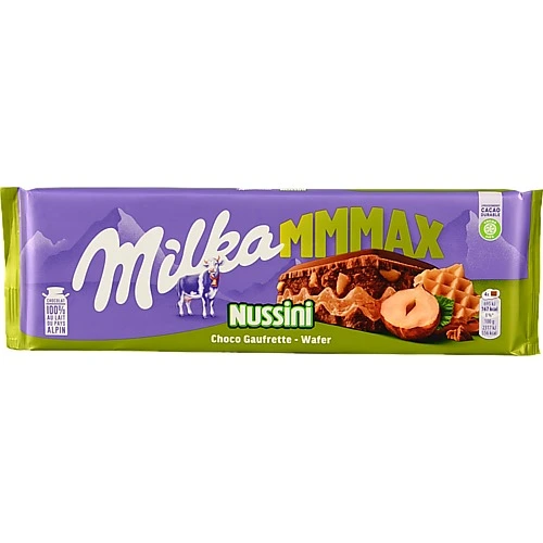 Шоколад молочний з начинкою з додаванням горіхової пасти фундука Nussini Milka м/у 270г