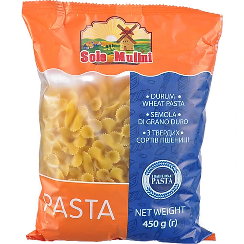 Макарони Sole Mulini 450г метелик дрібний твердих сортів