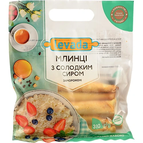 Млинці заморожені з солодким сиром Levada м/у 310г