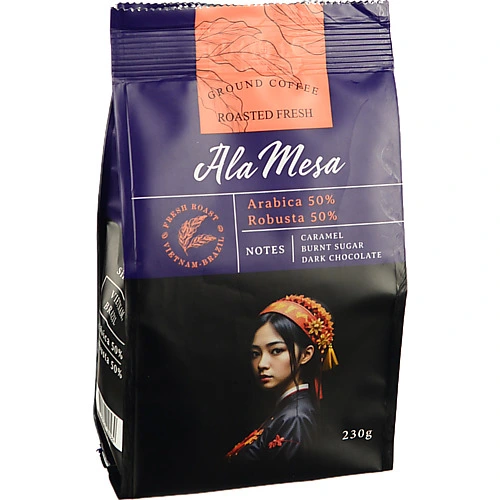 Кава Ala Mesa 230г арабіка 50% робуста 50%