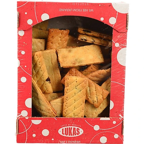 Вироби кондитерські борошняні листкові Марцелик з родзинками Lukas к/у 450г