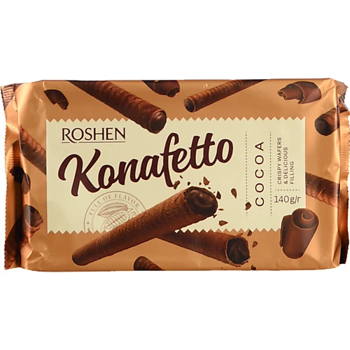 Вафельні трубочки Рошен Cocoa Konafetto 140г