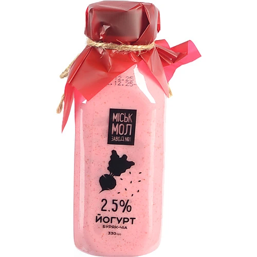 Йогурт 2.5% Буряк-чіа Міськмолзавод 1 п/пл 330г
