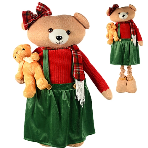 Декор новорічний телескопічний Ведмідь-дівчинка 70-140см