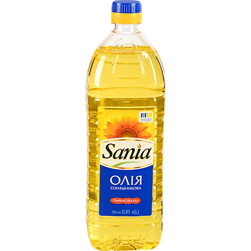 Олія соняшникова рафінована Sania п/пл 0.85л