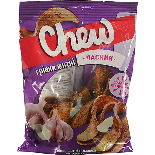 Грінки Chew 80г житні з часником