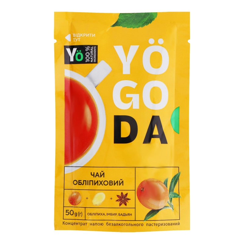 Концентрат напою безалкогольного пастеризований Чай обліпиховий Yogoda д/п 50г