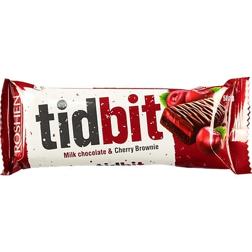 Шоколадний батончик Рошен Тідбіт Вишневий 50г