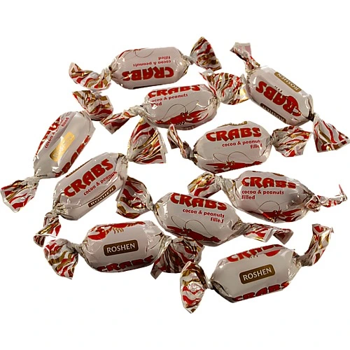 Карамель з какао-арахісовою начинкою Crabs Roshen м/у 1кг