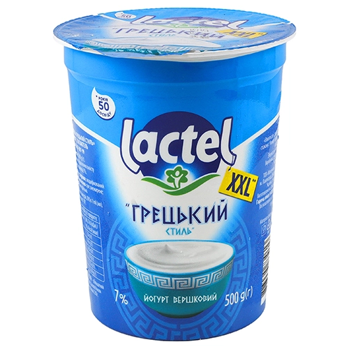 Йогурт Лактель 500г 7% грецький стиль ст.