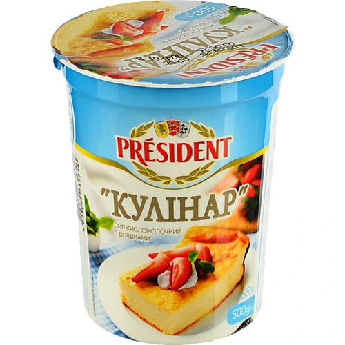 Сир к.м. Президент 500г 6.5% з вершками кулінар ст.
