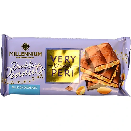 Шоколад молочний з начинкою подрібненим та цілим арахісом Very Peri Millennium м/у 105г