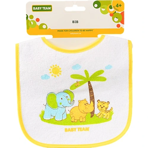 Нагрудник для дітей від 4міс на липучці 6506 Baby Team 1шт