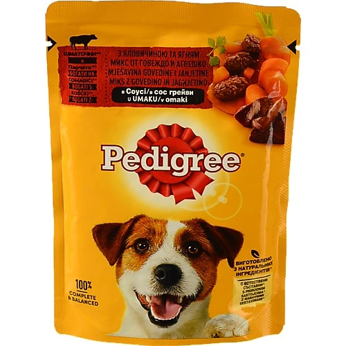 Корм консервований Pedigree 100г Яловичина та Ягнятина