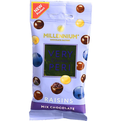 Драже Міленіум Very Peri родзинки чорний білий молочний шоколад, 45г