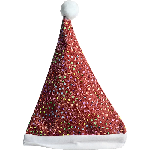 Капелюх Діда Мороза карнавальний  Блистки різнокольоровітип 17