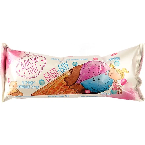 Морозиво 12% зі смаком жувальної гумки Бабл-Блу Дякую Тобі м/у 110г