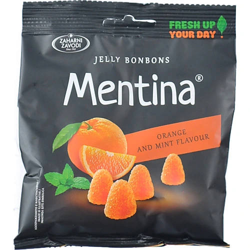 Цукерки Zaharni Zavodi 80г желейні апельсин мята Mentina