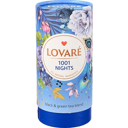 Чай Lovare 1001 ніч зелений чорний тубус 80г