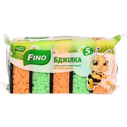 Губки кухонні Бджілка Fino великопористі 5шт