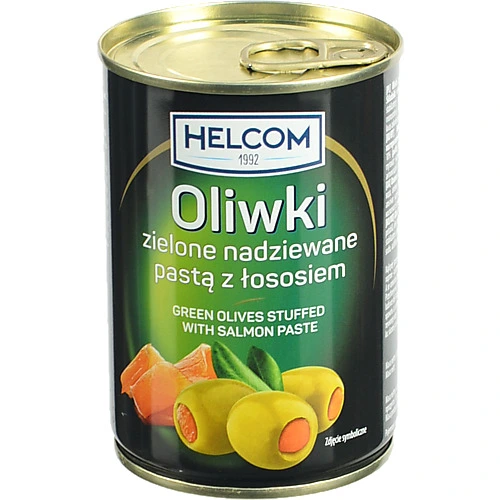 Оливки Helcom 300мл фаршировані пастою з лосося