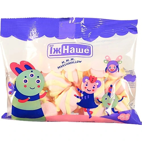 Маршмеллоу ЇжНаше 75г веселі пружинки полуниця