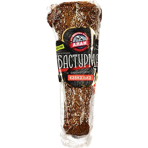 Бастурма Кавказька ТМ Алан, сирокопчена, вищий ґатунок, вакуумна упаковка