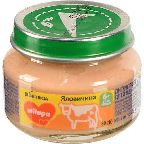Пюре для дітей від 6міс м'ясне Яловичина Milupa с/б 80г