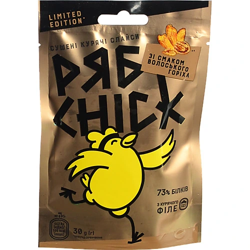 Слайси курячі РябChick сушені зі смаком волоського горіха, 30 г