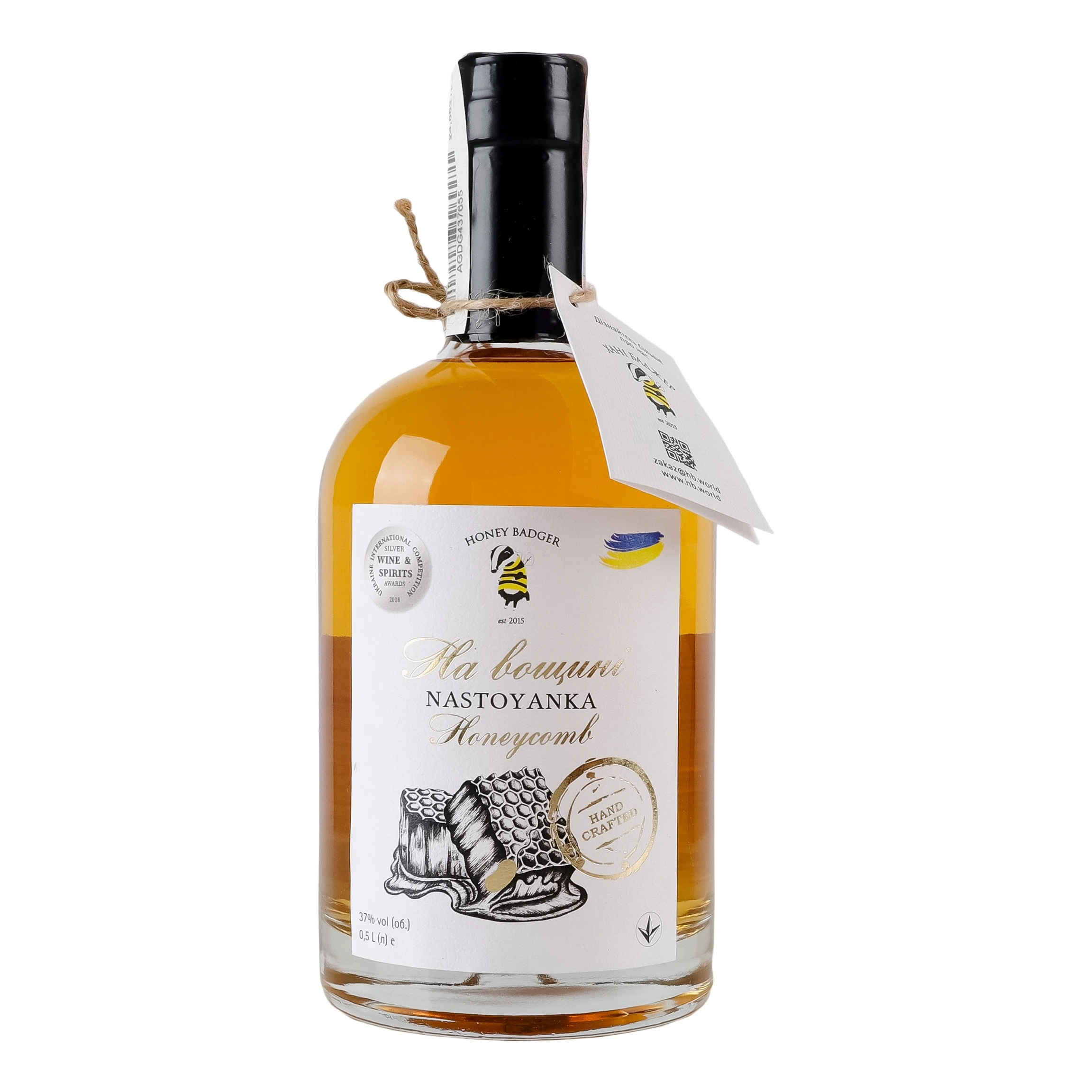 Настоянка 0.5л 37% На вощині Хані Баджер пл