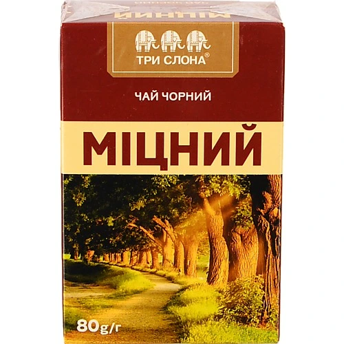 Чай Три Слона 80г цейлонський чорний байховий міцний