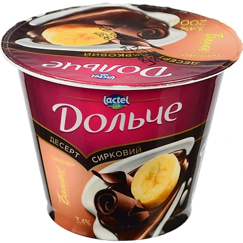 Десерт 3.4% сирковий Банан-шоколад Дольче ст 200г
