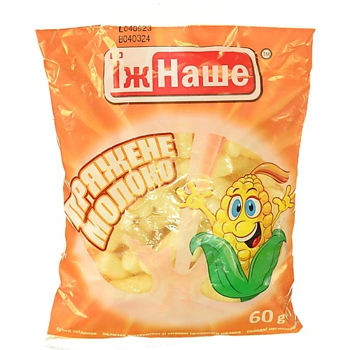 Кукурудзянi палички Їж Наше 60г пряжне молоко