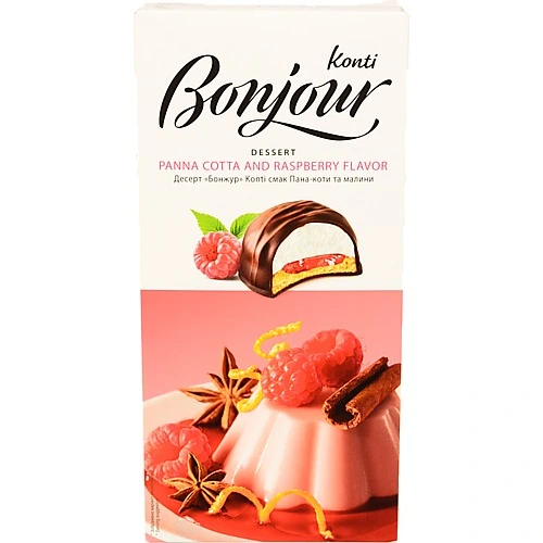 Десерт зі смаком Пана-коти та малини Bonjour к/у 232г