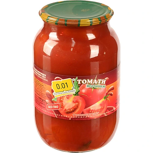 Томати 0.01 1л неочіщені в томатному соку