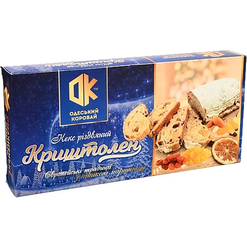 Кекс різдвяний Криштолен Одеський хлібозавод 4 к/у 450г
