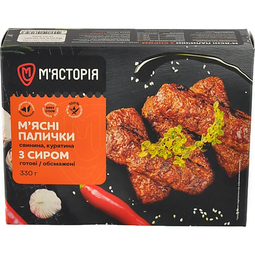 Мясні палички М'ясторія 330г з сиром