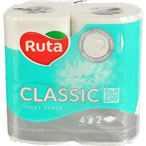 Туалетний папір Рута 4шт білий