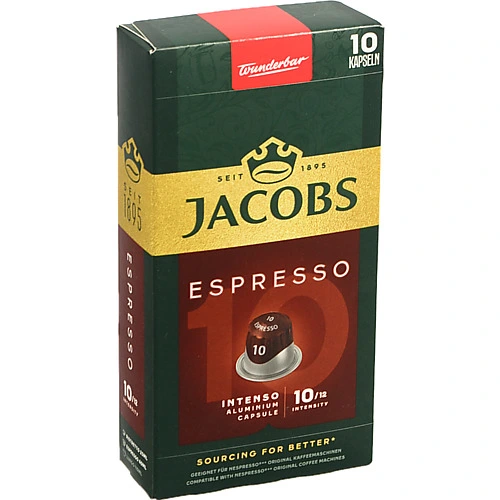 Кава Jаcobs 52гх10 espresso intenso мелена капсули