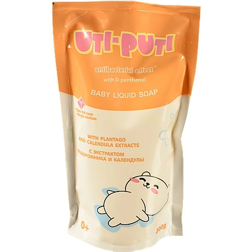 Мило рідке дитяче антибактеріальне з екстрактом подорожника та календули Ути-Пути 300г