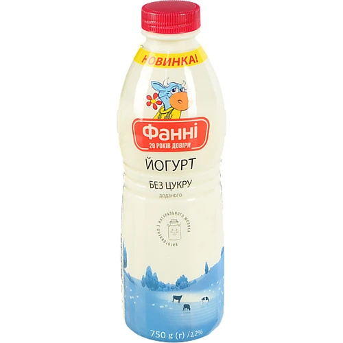 Йогурт Фанні 750г 2.2% жирності