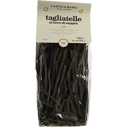 Паста Lantica Madia 500г з твердих сортів пшениці Tagliatelle з чорнилами каракатиці