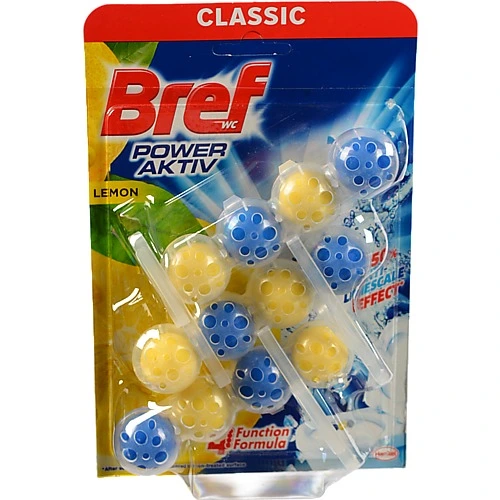 Освiжувачь д.унітазів Бреф 3х50г сила актив лимонна свіжість