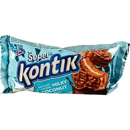 Печиво-сендвіч Super Kontik молочний кокос 90г